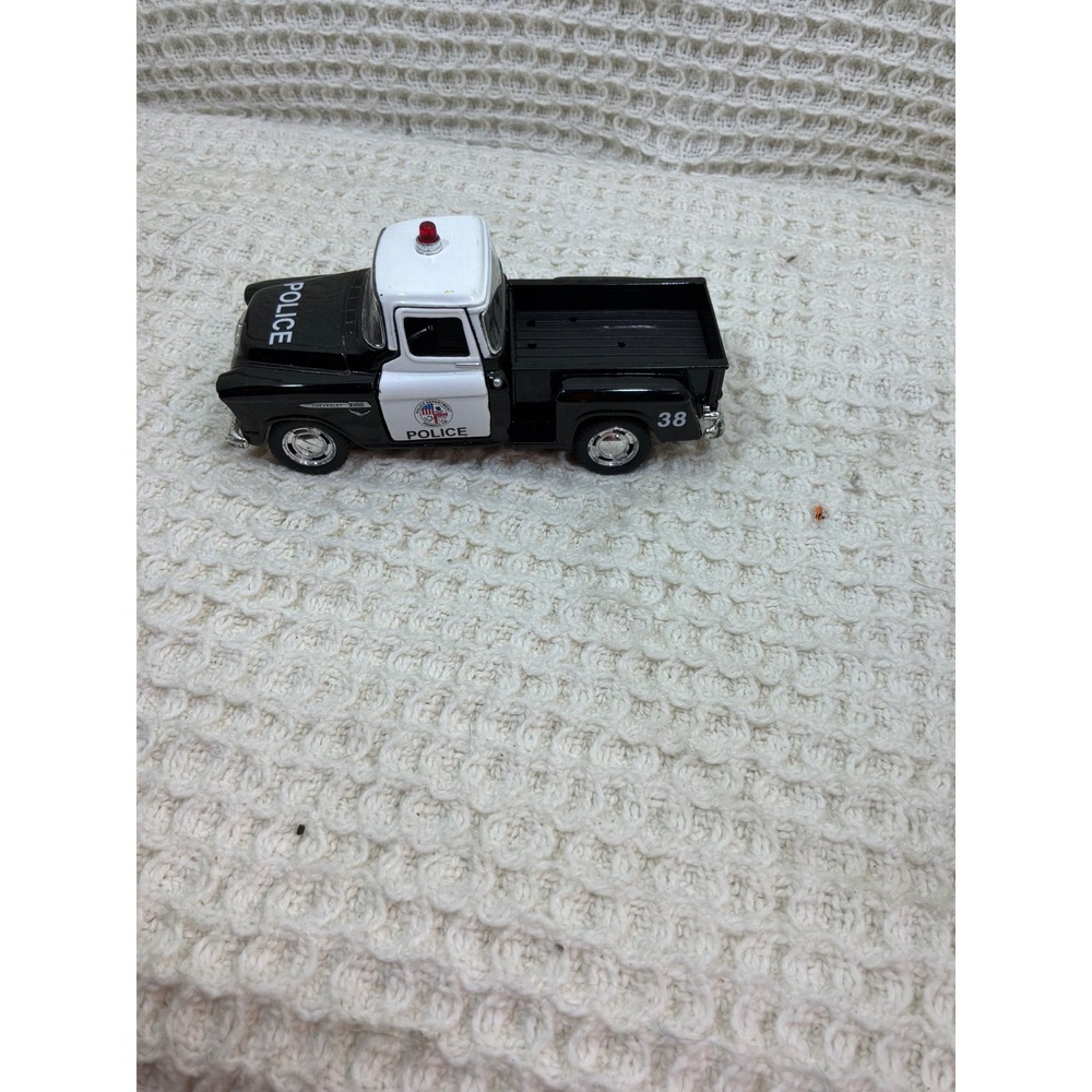 Vintage 1955 Chevy Stepside Kinsmart Police Pickup Truck 1/32‎ Black White